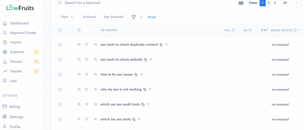 SEO Tools - LowFruits