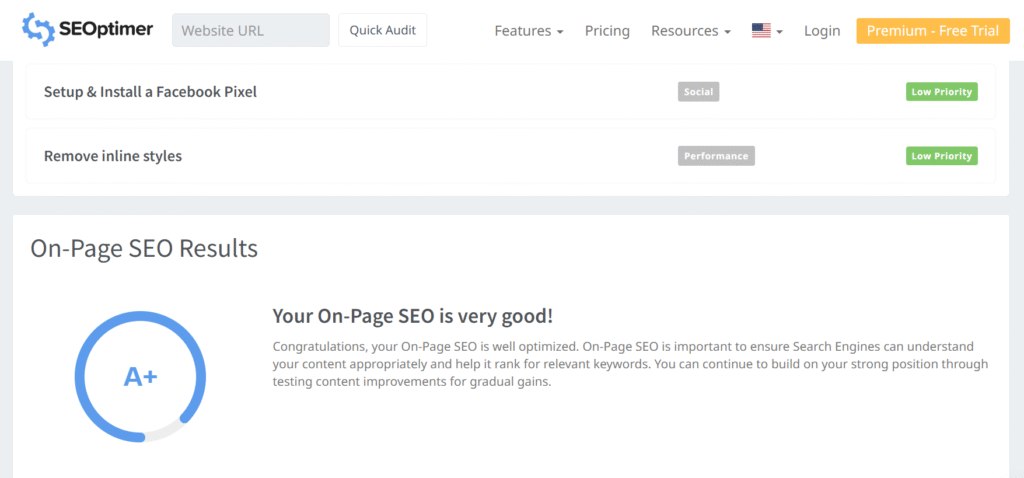 SEO Tools - SEOptimer