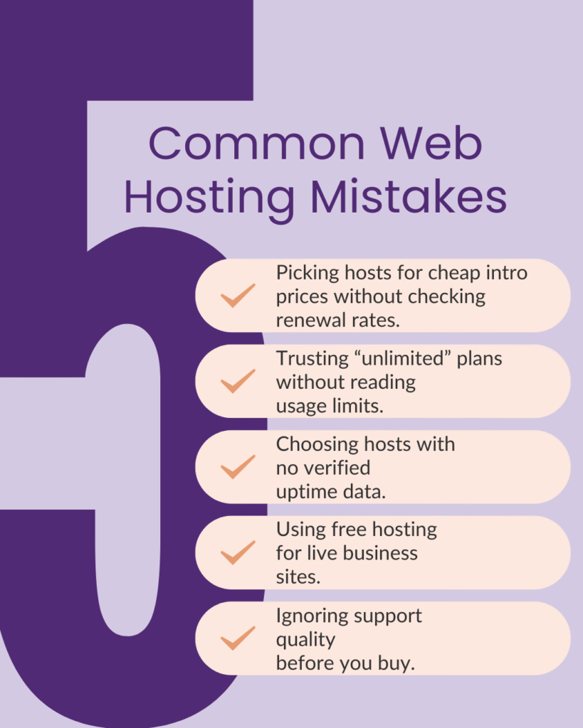Web Hosting - Mistakes